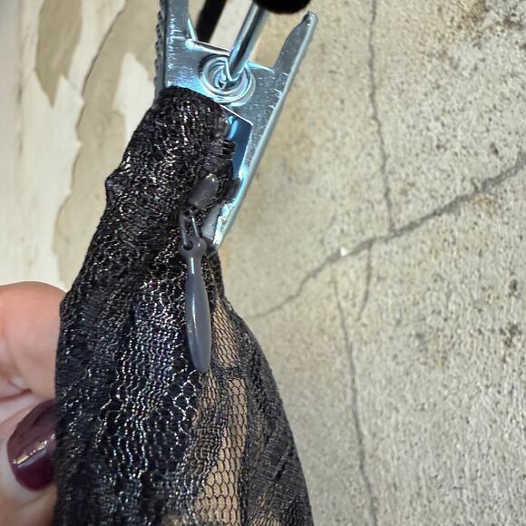 I.AM.GIA Micro Mini Skirt Black Lace Metallic Gold Y2K Coquette Club Going Out M - Picture 5 of 8